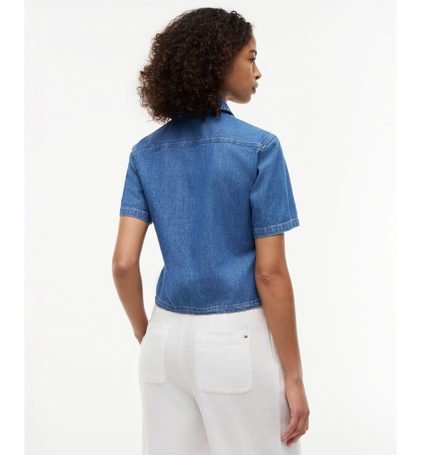 Tommy Hilfiger Women's Cotton-Blend Short-Sleeve Shirt - Mia