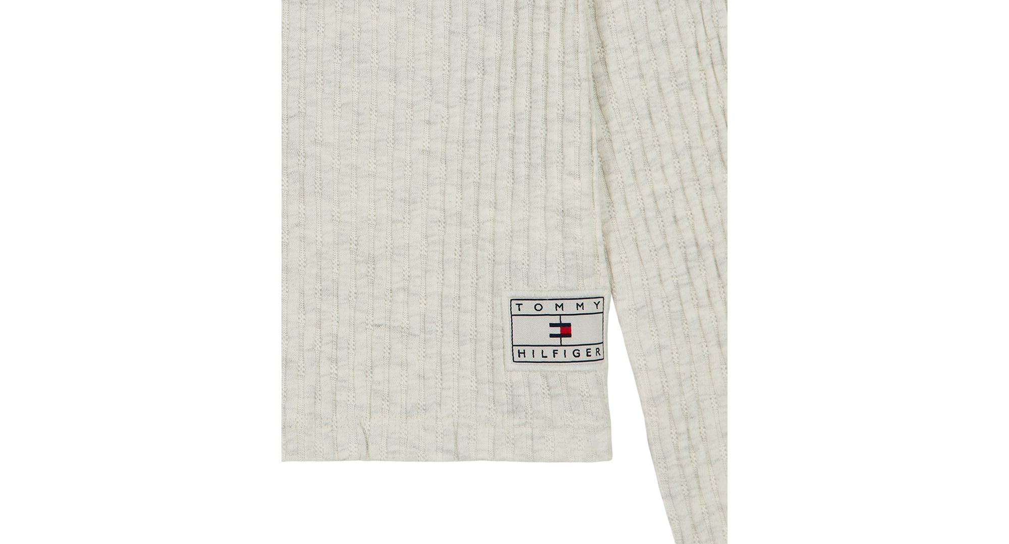 Tommy Hilfiger Girls' 7-16 Pointelle Rib Long-Sleeve Top - Oat Heather