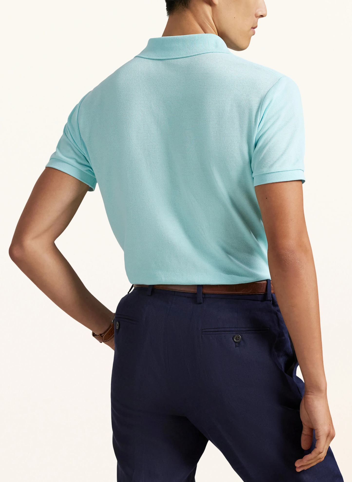 POLO RALPH LAUREN Piqué-Poloshirt Custom Slim Fit – TÜRKIS / ROSA