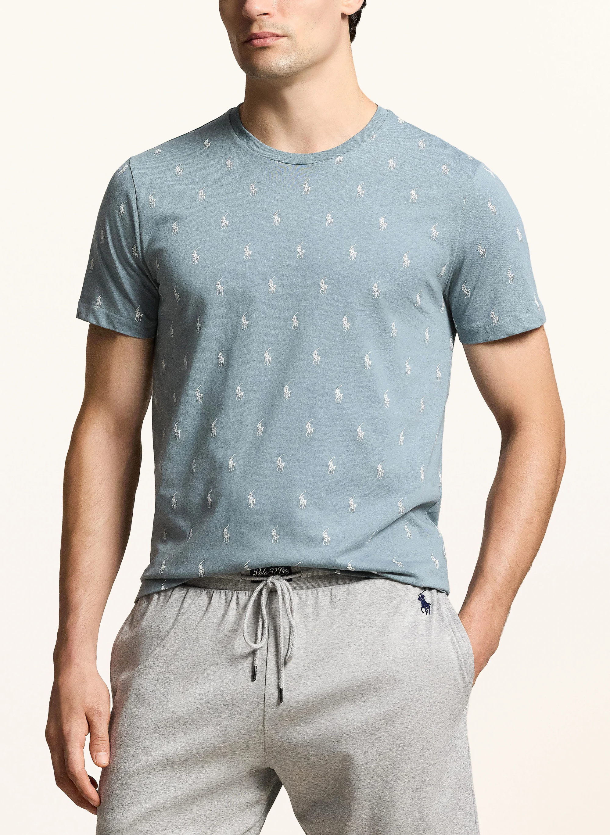 POLO RALPH LAUREN Lounge-Shirt – BLAUGRAU / WEISS