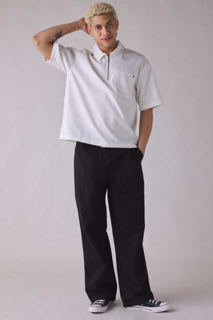 Dickies Cadiz Quarter-Zip Boxy Fit Work Shirt - Ivory