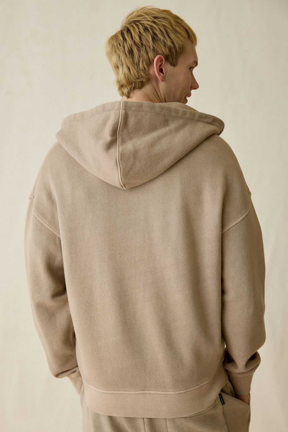Standard Cloth Pregame Zip-Up Hoodie Sweatshirt - Light Taupe Wash