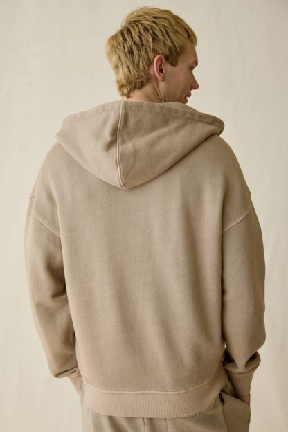 Standard Cloth Pregame Zip-Up Hoodie Sweatshirt - Light Taupe Wash