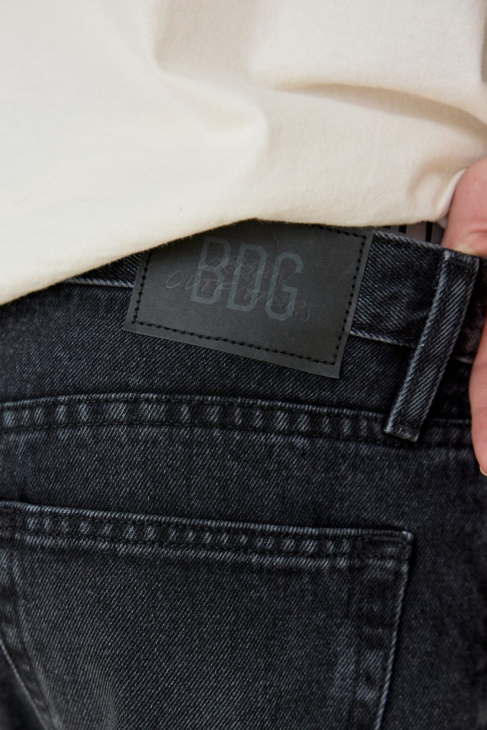 BDG Repaired Relaxed Straight Fit Jeans - Charcoal
