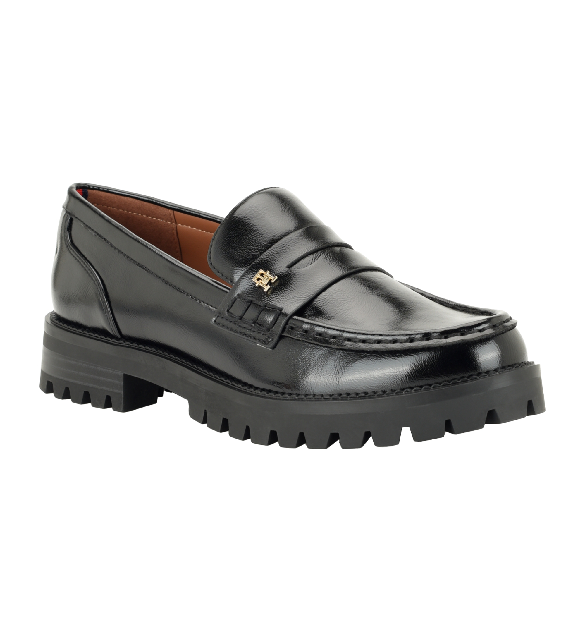 Tommy Hilfiger Women's Yesen Lug Sole Penny Loafers - Black Patent