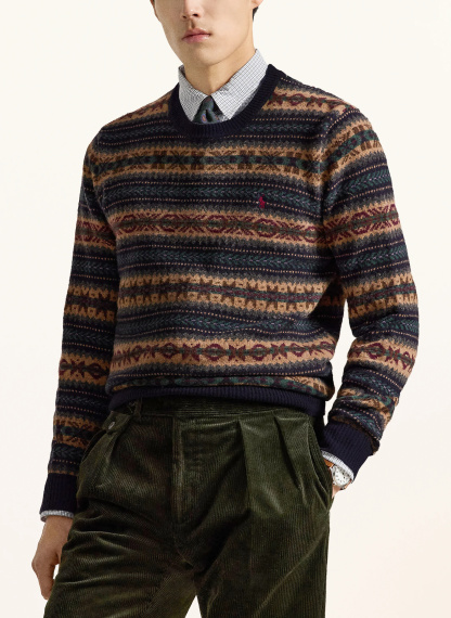 POLO RALPH LAUREN Pullover – DUNKELBLAU / HELLBRAUN / GRÜN