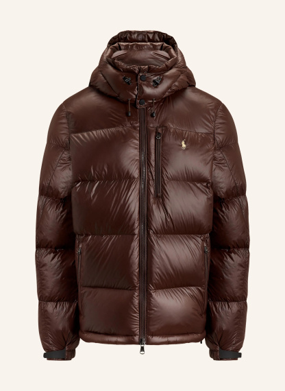 POLO RALPH LAUREN Daunenjacke GORHAM mit abnehmbarer Kapuze – DUNKELBRAUN