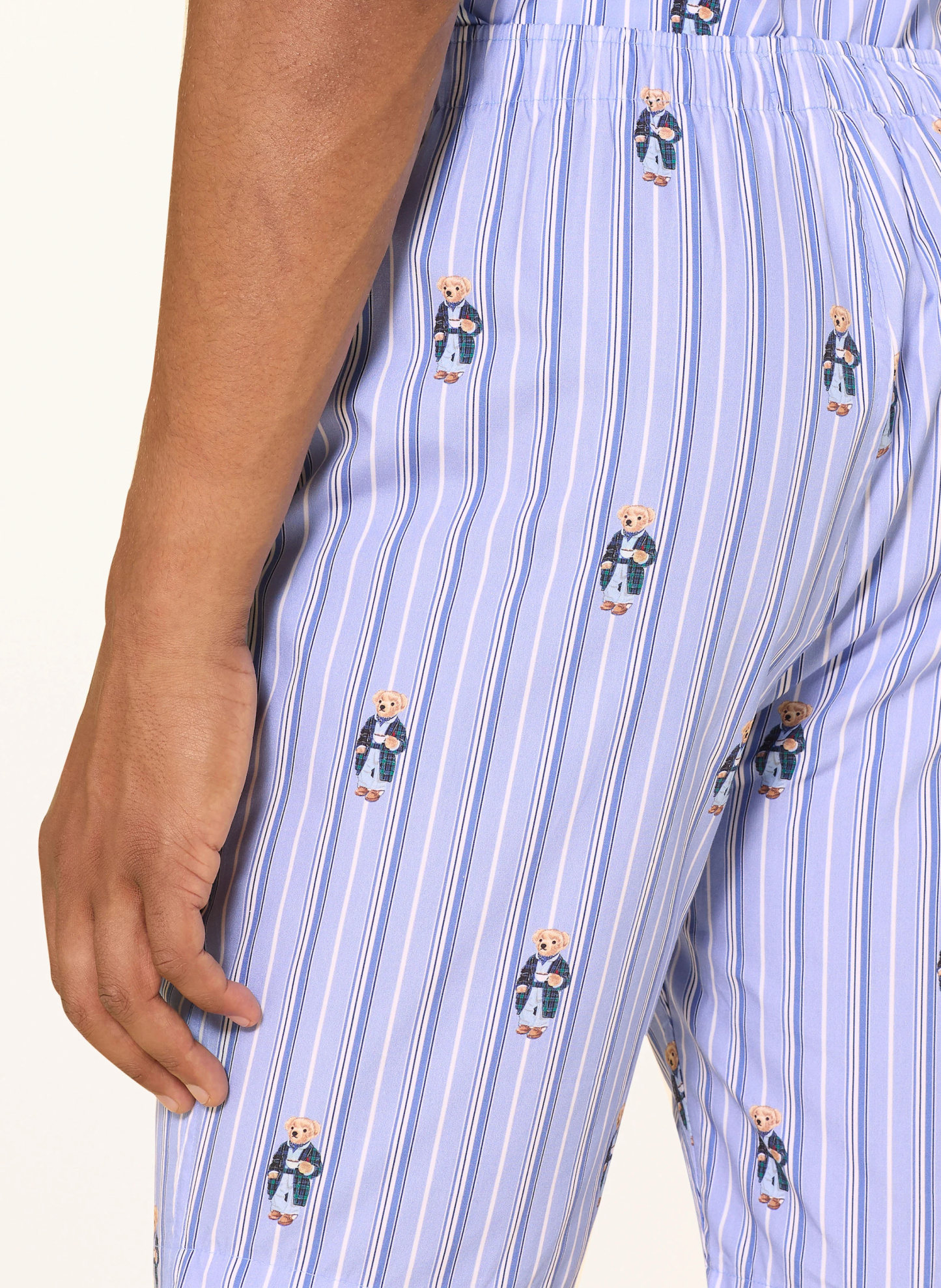 POLO RALPH LAUREN Lounge-Shorts – HELLBLAU / HELLBRAUN / WEISS