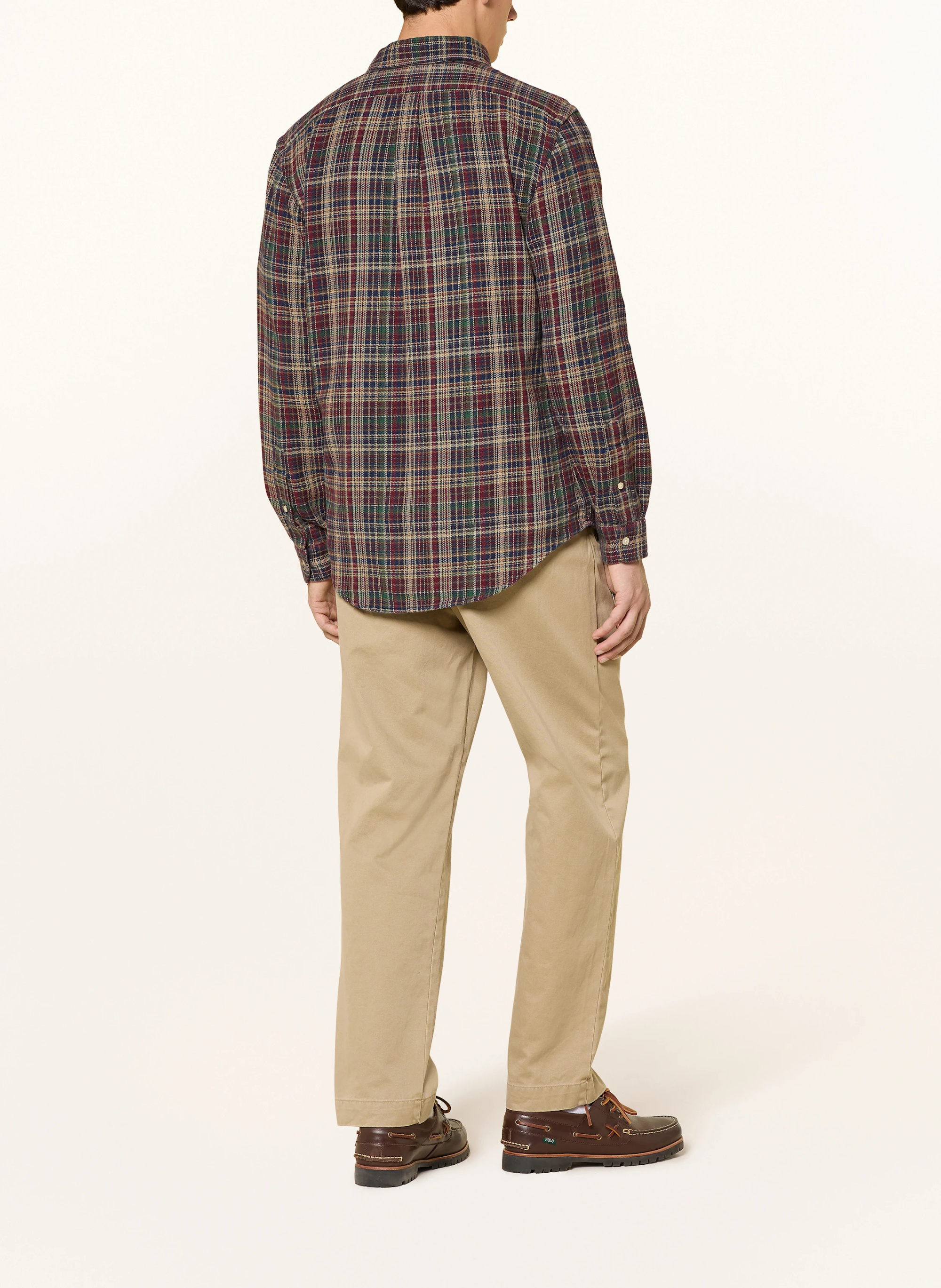 POLO RALPH LAUREN Flanellhemd Custom Fit – KHAKI / DUNKELROT / DUNKELBLAU