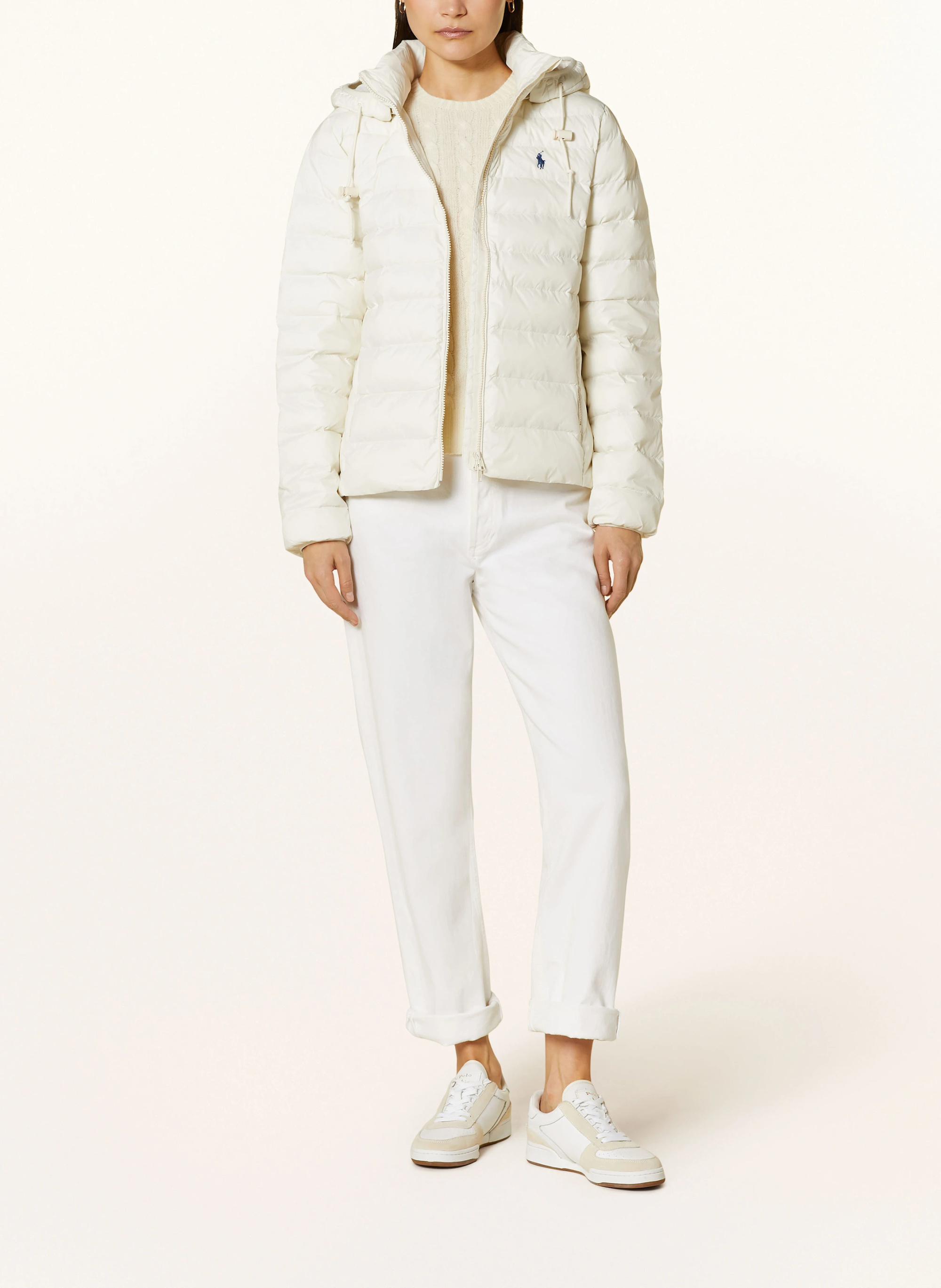 POLO RALPH LAUREN Steppjacke mit abnehmbarer Kapuze – CREME