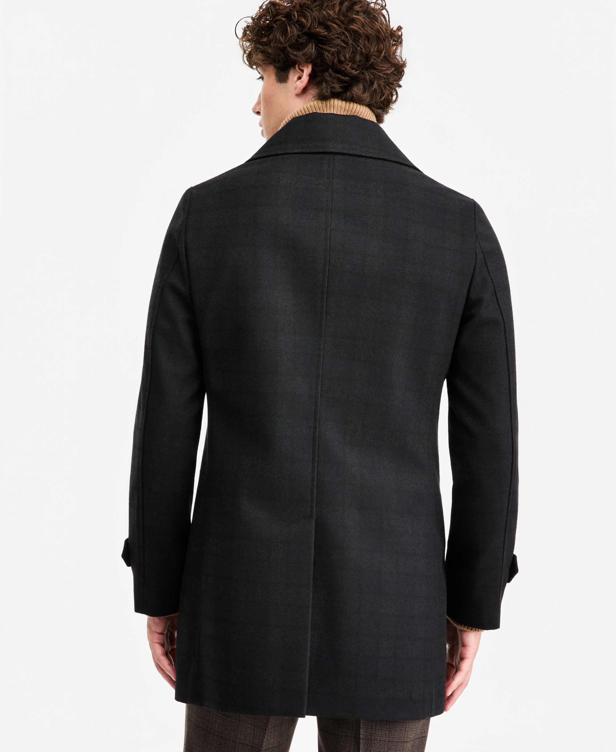 Tommy Hilfiger Men's Modern Fit Peacoat - Blue Plaid