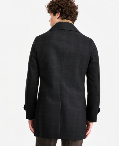 Tommy Hilfiger Men's Modern Fit Peacoat - Blue Plaid