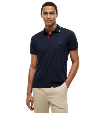 Tommy Hilfiger Men's Slim-Fit Smooth Touch Tipped Polo Shirt - Desert Sky