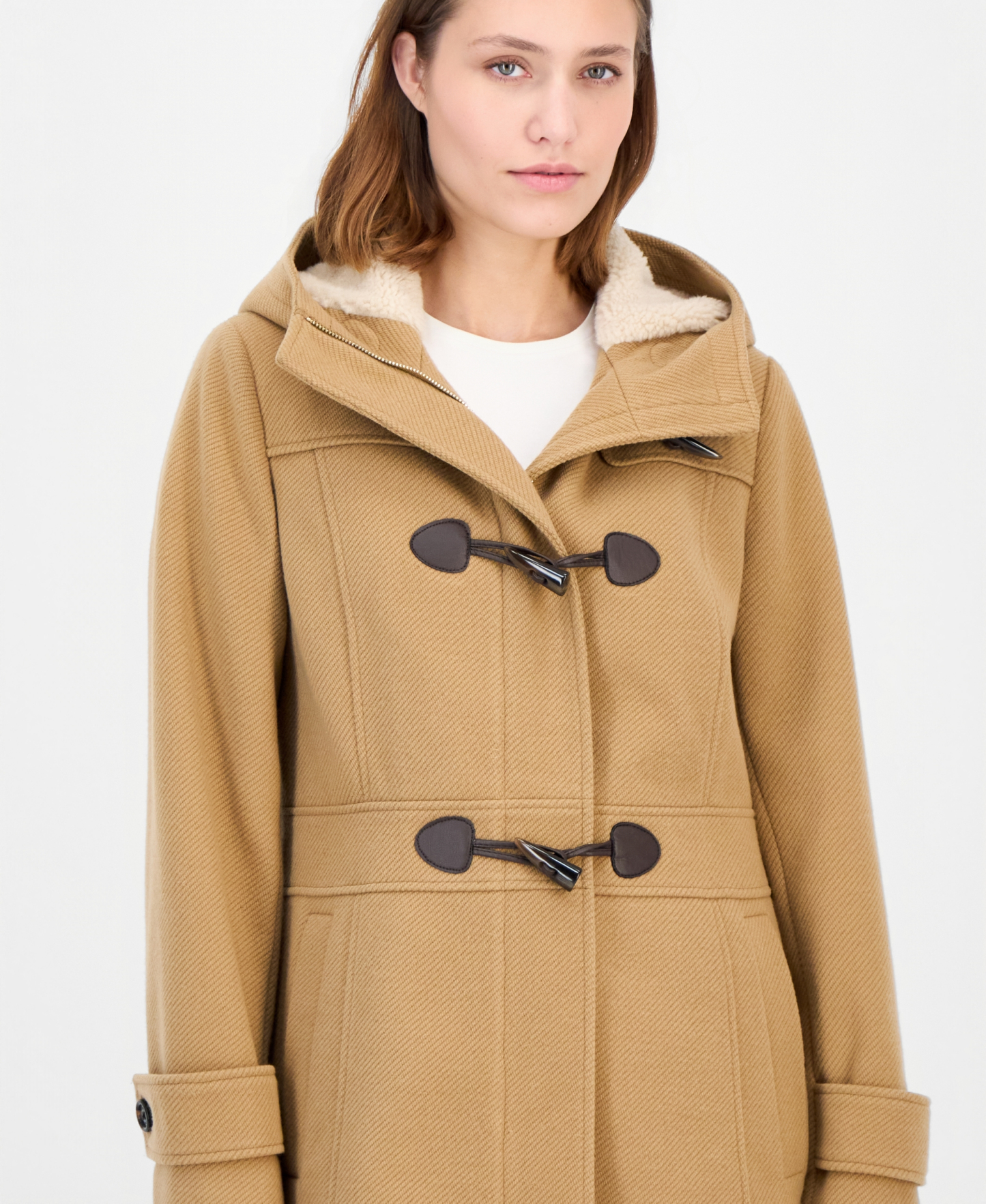 Tommy Hilfiger Women's Faux-Fur-Lined Hooded Toggle Coat - Camel