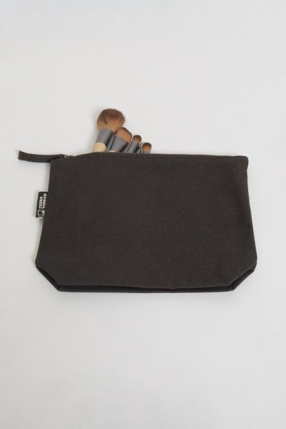 Terra Thread Organic Cotton Canvas Zippered Pouch - Dark Grey