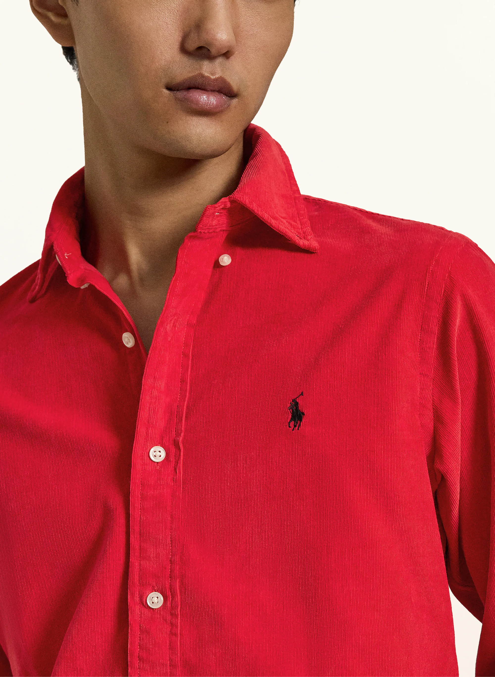 POLO RALPH LAUREN Cordhemd Custom Fit – DUNKELROT / DUNKELBLAU