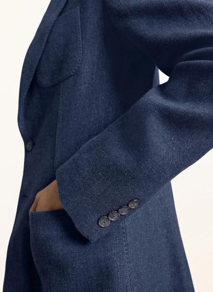 POLO RALPH LAUREN Jeansblazer mit Leinen – BLAU