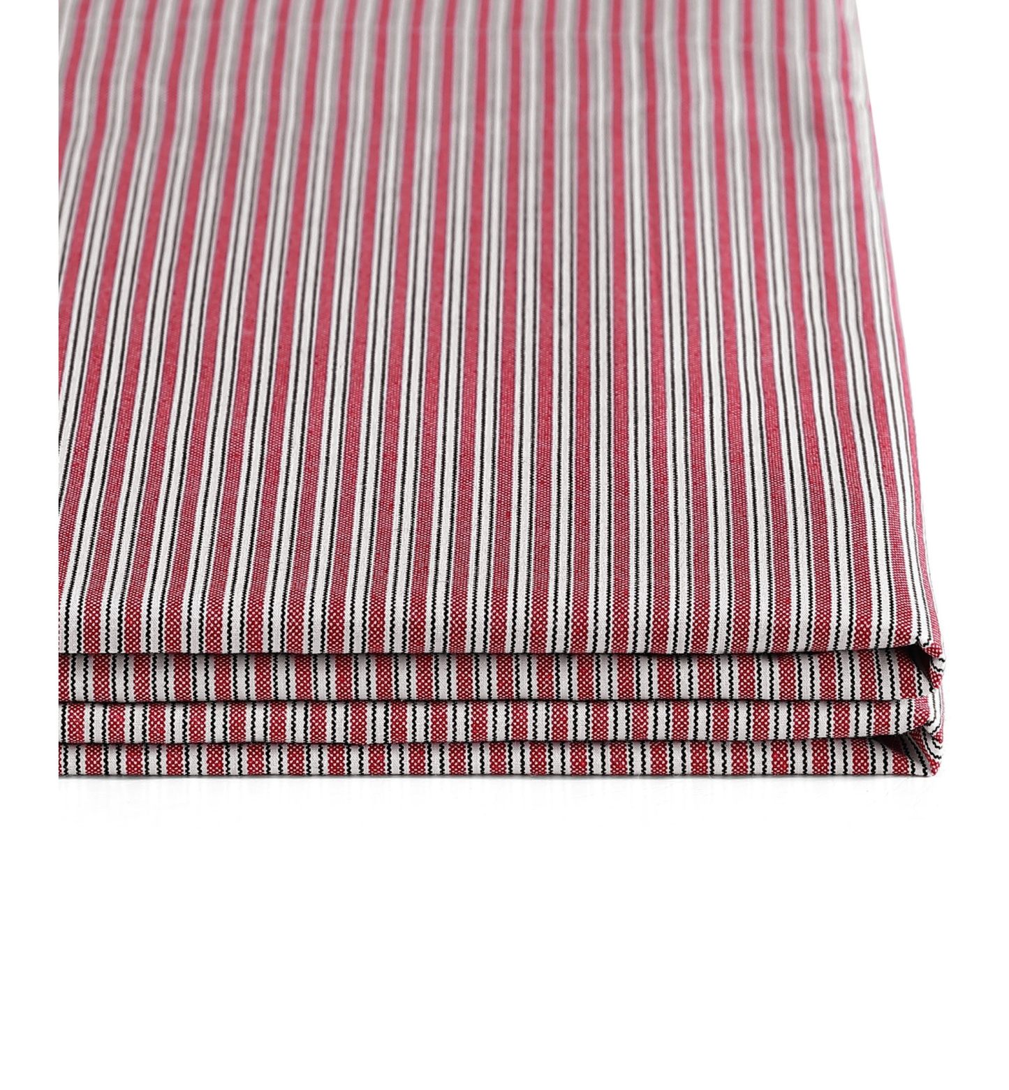 Tommy Hilfiger Printed 200-Thread Count Cotton Percale Sheet Set - Highland Ticking Stripe Red