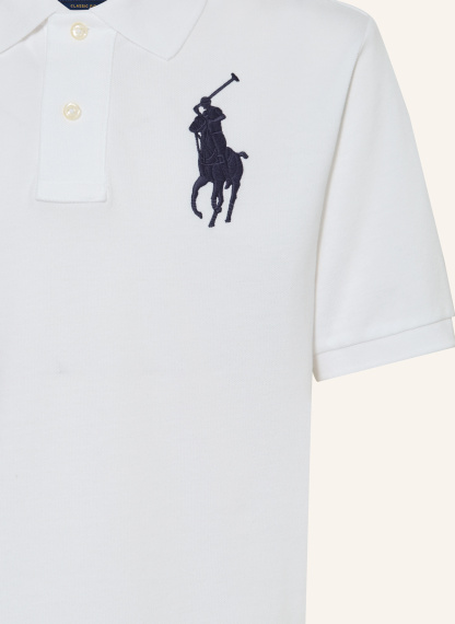 POLO RALPH LAUREN Piqué-Poloshirt – WEISS / DUNKELBLAU