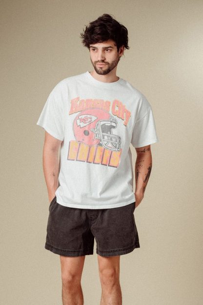 Junk Food NFL Throwback Helmet Flea Market Tee - Kansas City Chiefs