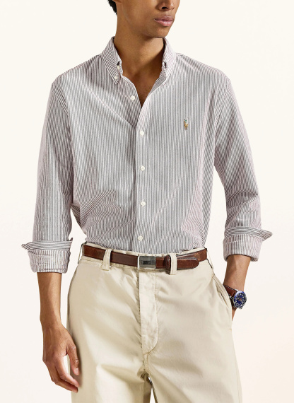 POLO RALPH LAUREN Oxfordhemd Regular Fit – DUNKELROT / WEISS