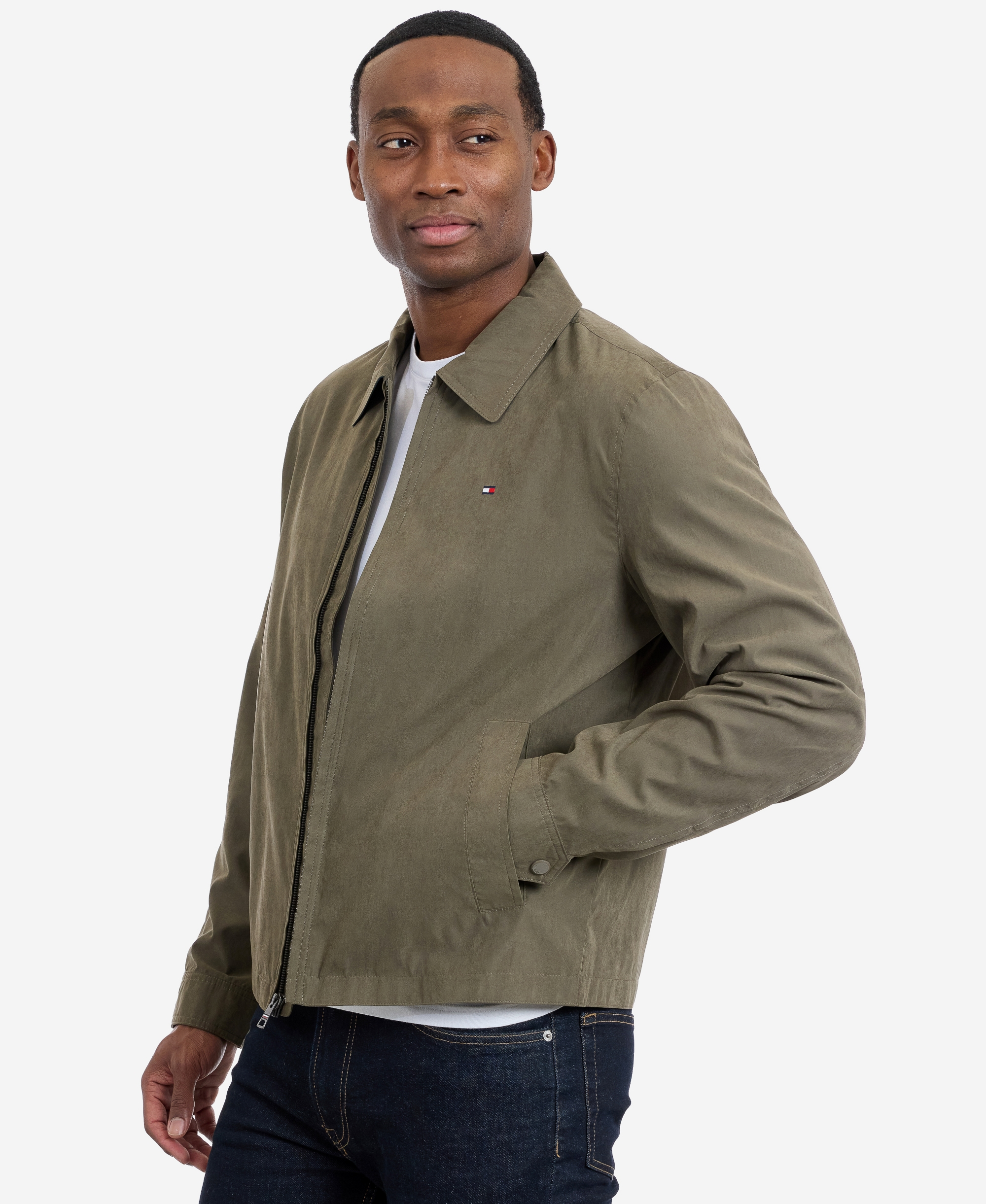 Tommy Hilfiger Men's Wind Resistant Golf Jacket - Olive