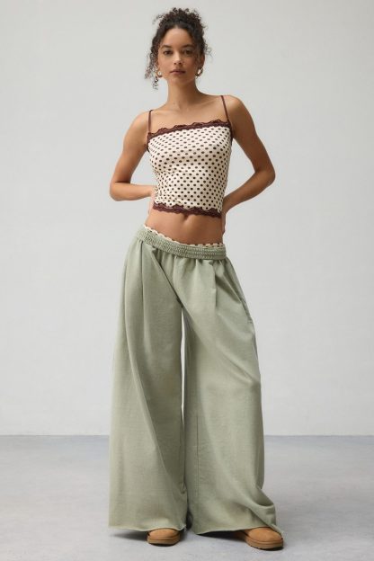 Out From Under Lived In Extreme Wide Leg Sweatpants - Green