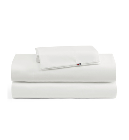 Tommy Hilfiger Performance Cooling Solid Sheet Set - White