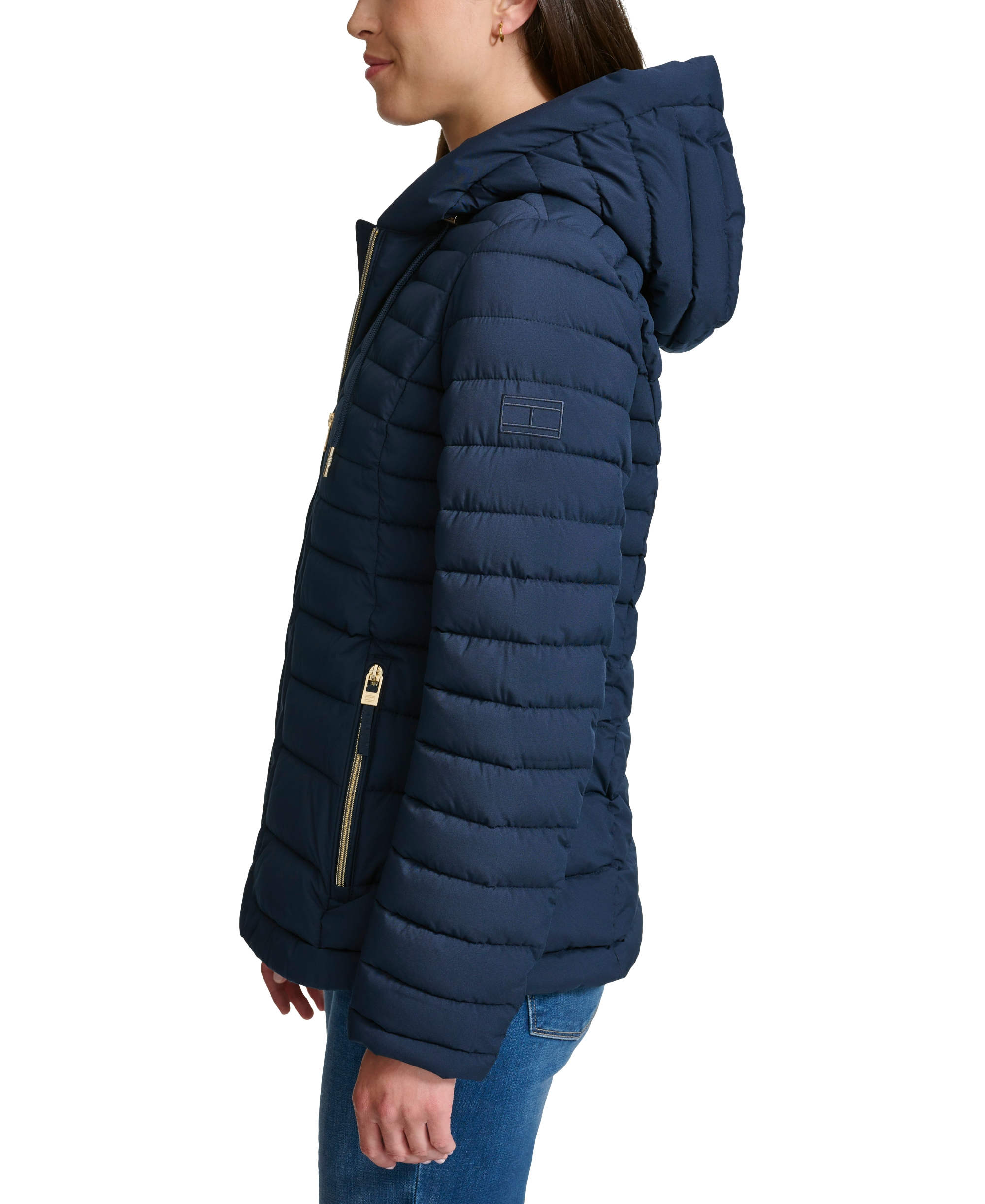 Tommy Hilfiger Women's Hooded Packable Puffer Coat - Navy