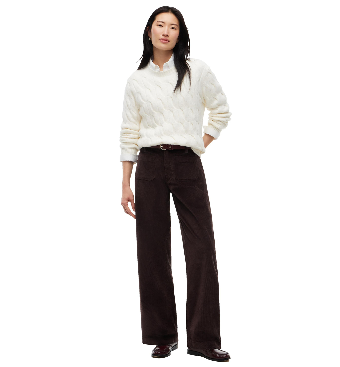 Tommy Hilfiger Women's Corduroy Wide-Leg Pants - Dark Brown