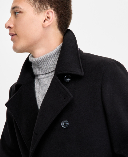 Tommy Hilfiger Men's Modern Fit Peacoat - Black
