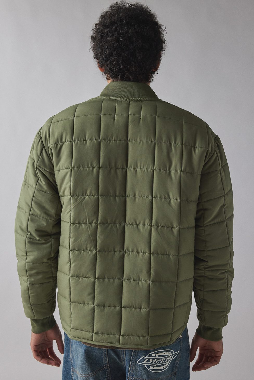 BDG Quilted Bomber Jacket - Green