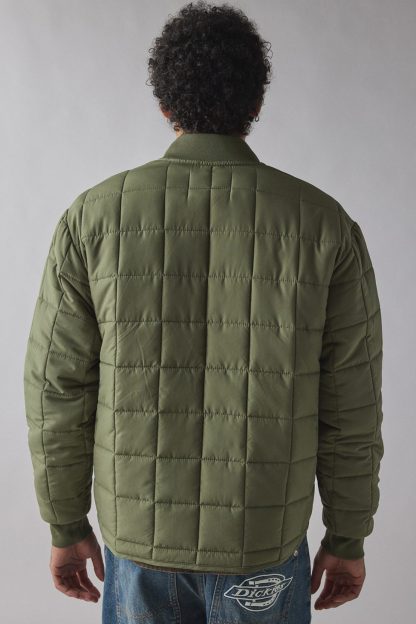 BDG Quilted Bomber Jacket - Green