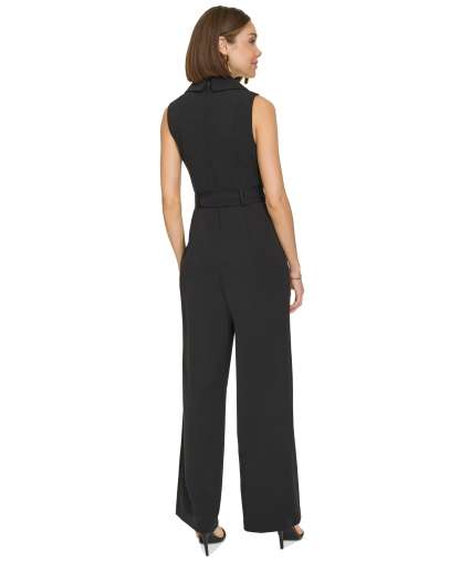Tommy Hilfiger Women's Sleeveless Belted Jumpsuit - Black