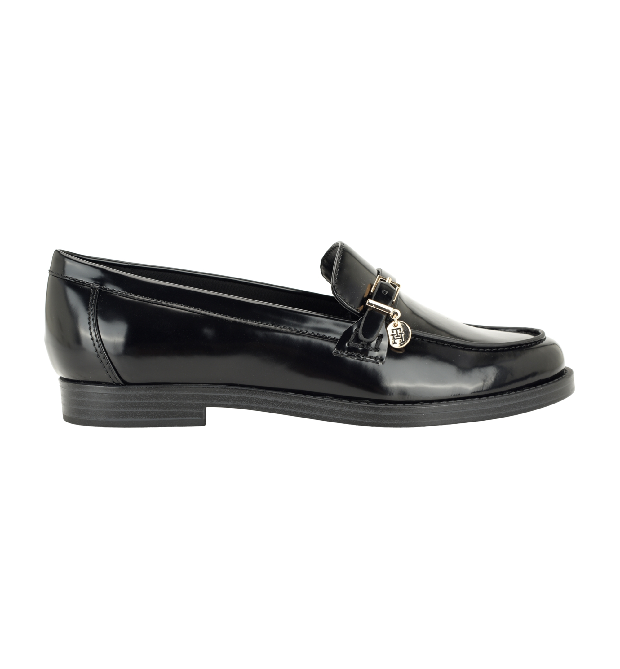 Tommy Hilfiger Women's Maxline Charm Buckle Strap Slip-On Dress Loafers - Black Patent