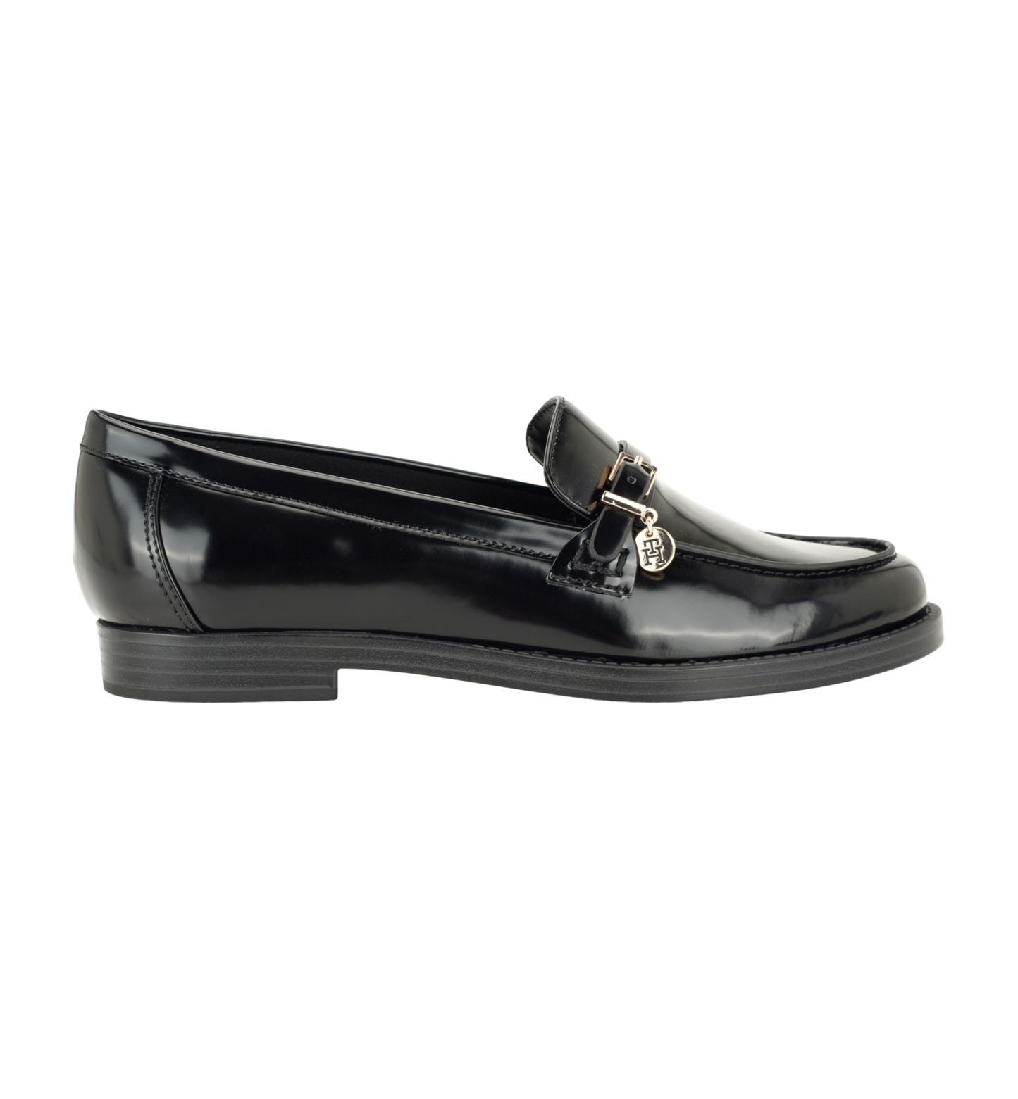 Tommy Hilfiger Women's Maxline Charm Buckle Strap Slip-On Dress Loafers - Black Patent