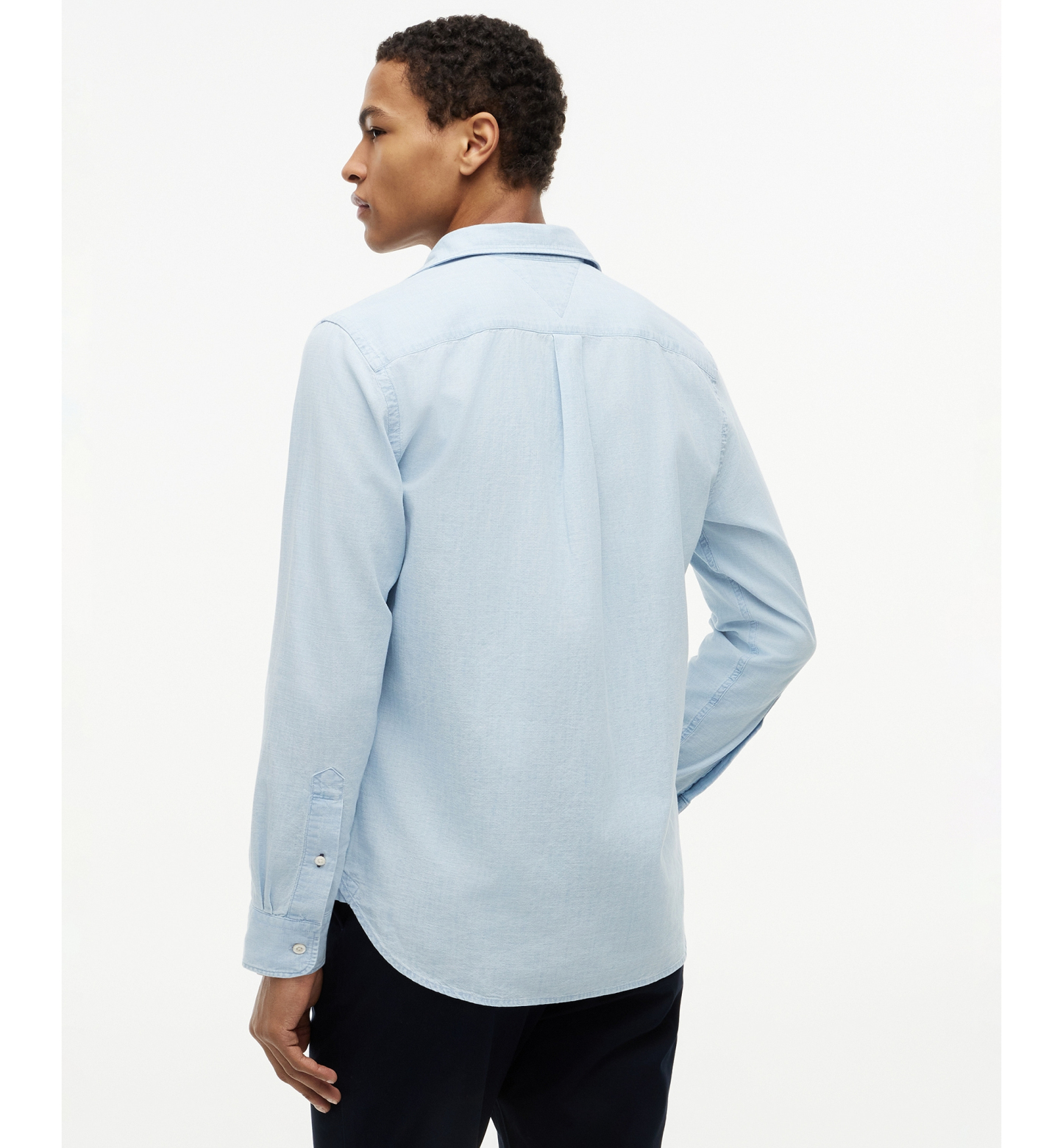 Tommy Hilfiger Men's Regular-Fit Chambray Solid Shirt - Light Blue Chambray