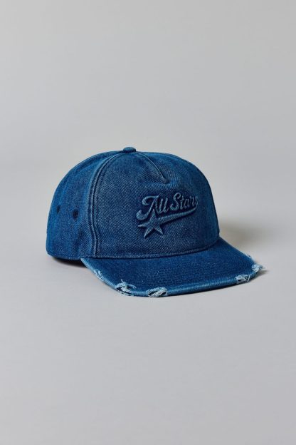 All Stars Distressed Denim Snapback Hat - Indigo