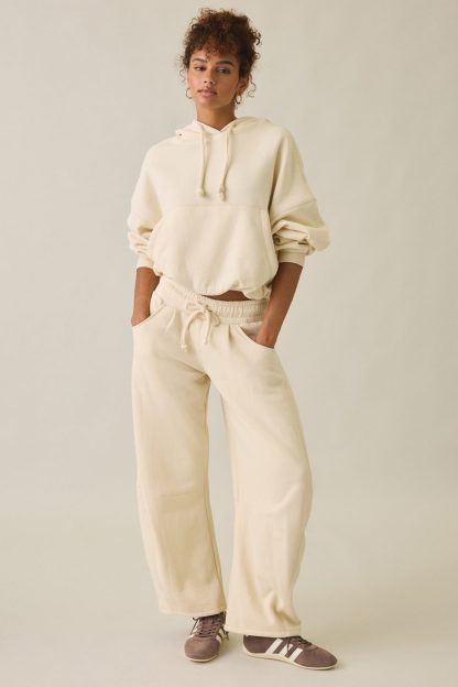 Out From Under Essential Barrel Leg Full Length Sweatpants - Oyster