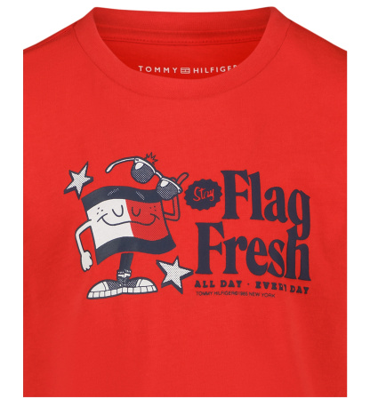 Tommy Hilfiger Boys' 2T-7 Flag Fresh Short-Sleeve T-Shirt - Flame Scarlet