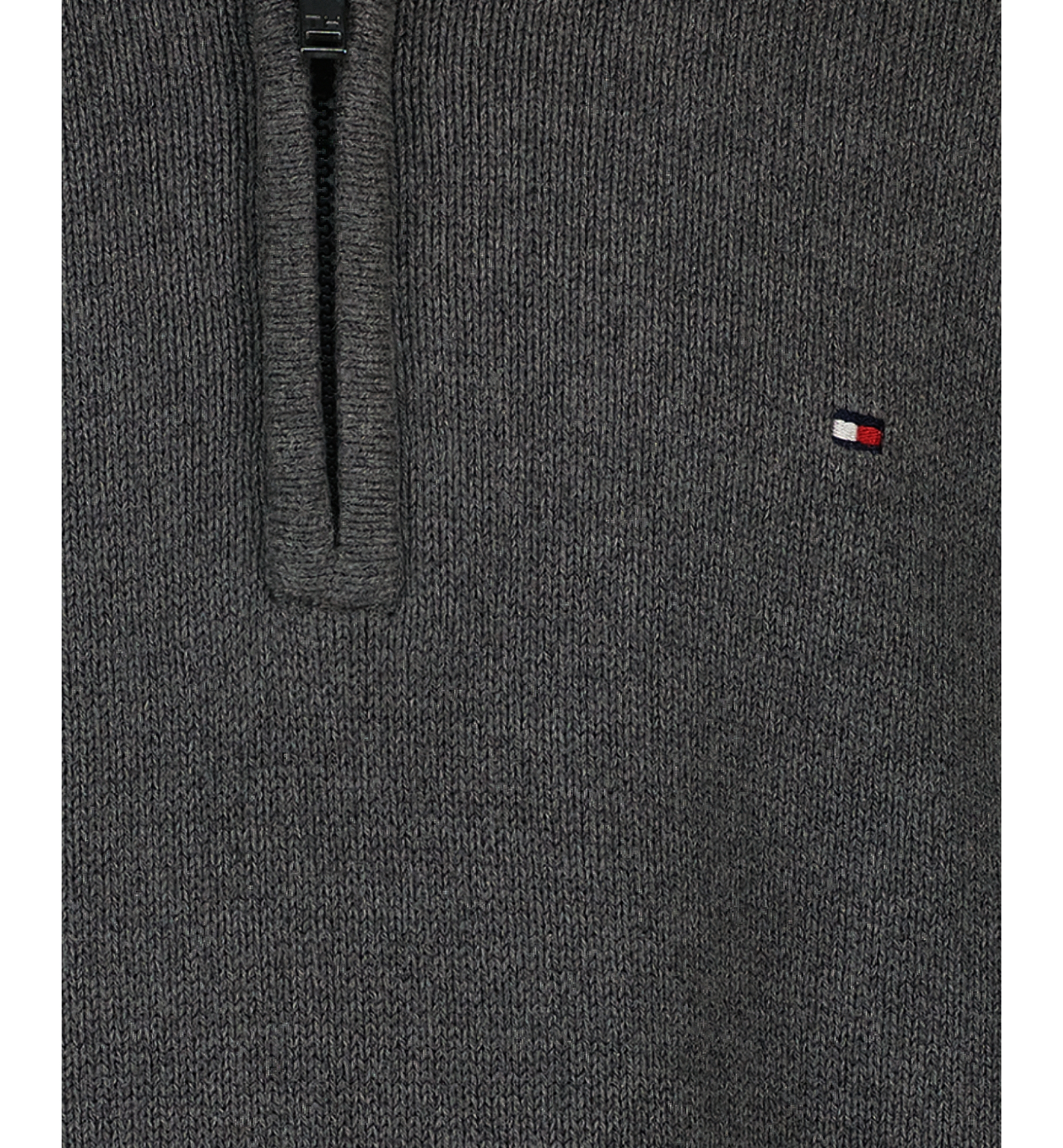 Tommy Hilfiger Boys' 8-20 Zipneck Cotton Quarter-Zip Sweater - Charcoal Heather