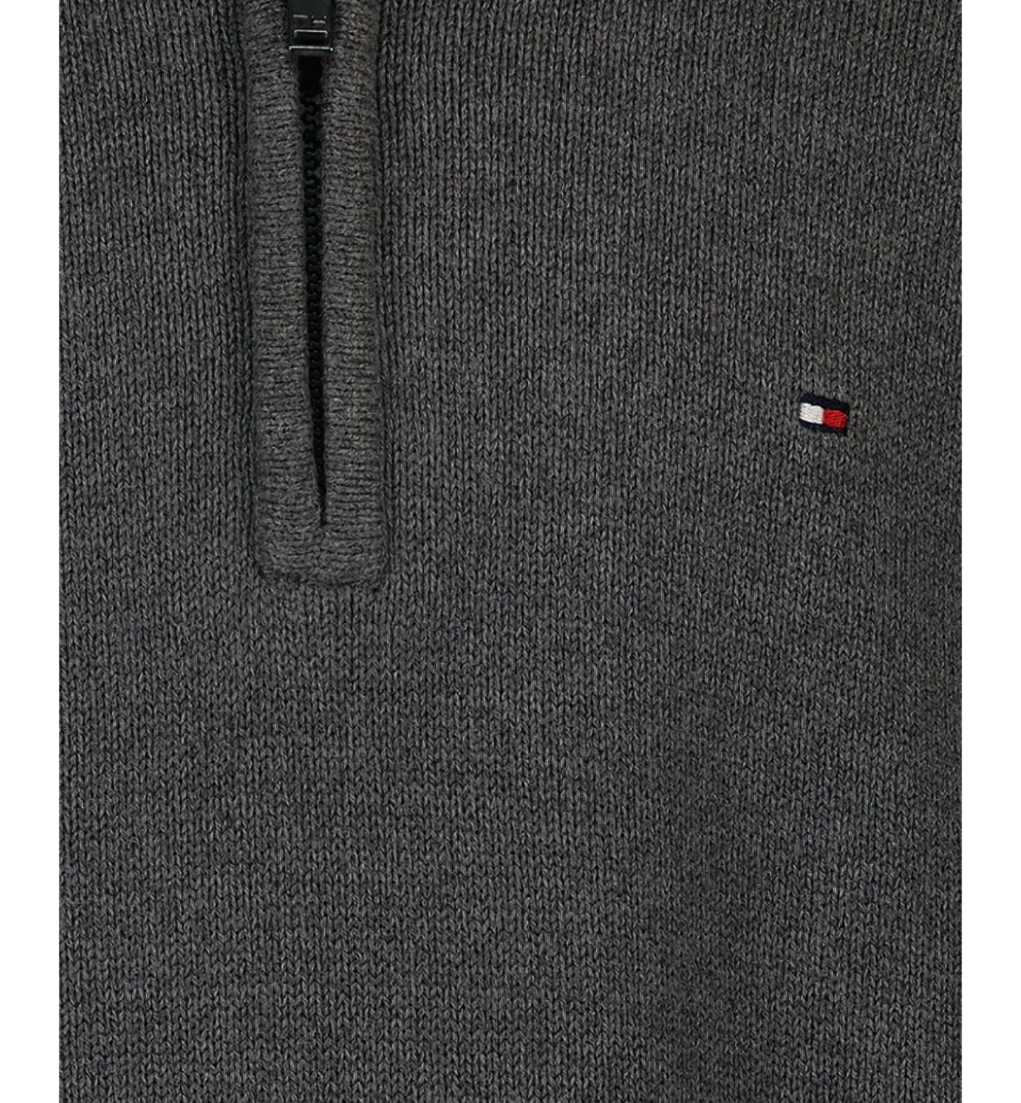 Tommy Hilfiger Boys' 8-20 Zipneck Cotton Quarter-Zip Sweater - Charcoal Heather