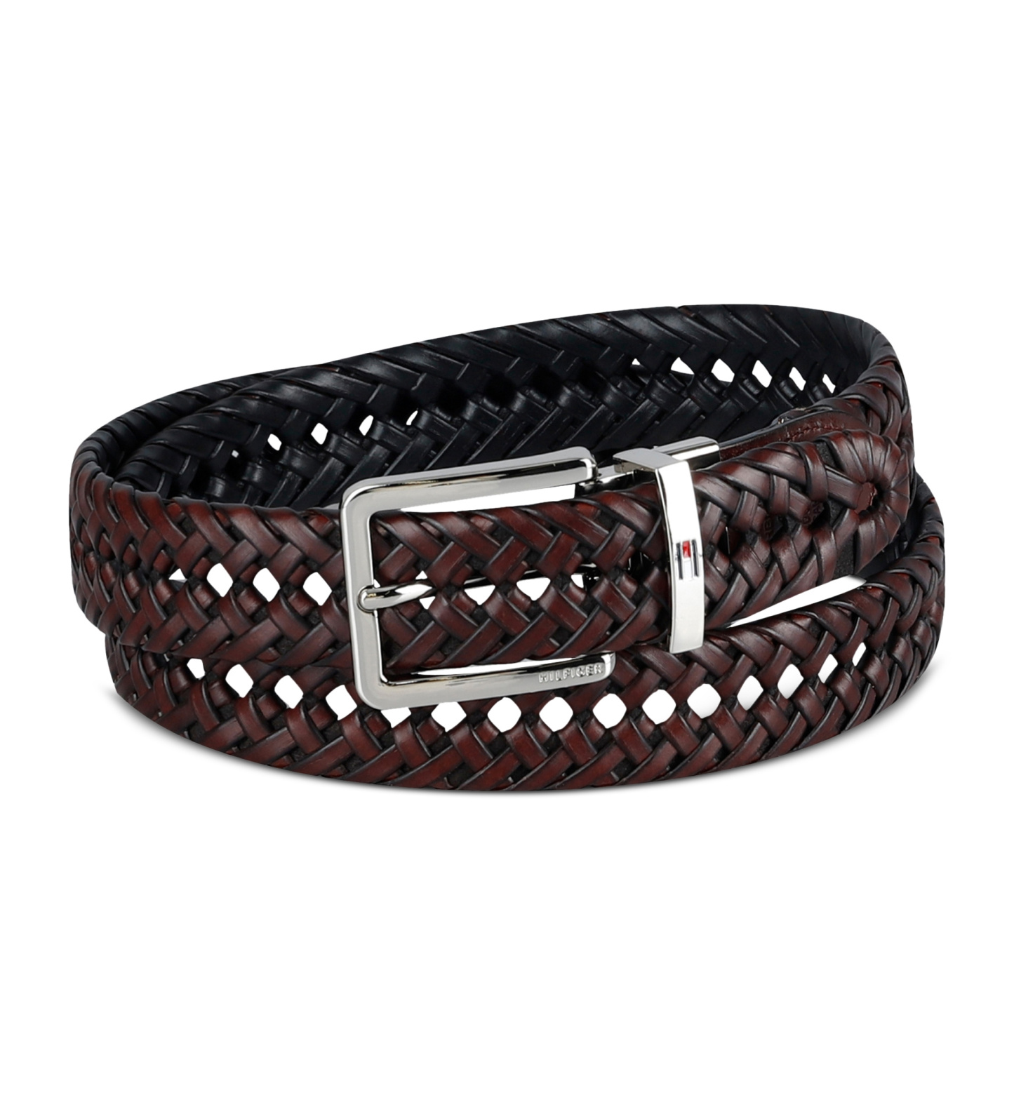 32MM Tommy Hilfiger Men's Reversible Lace Logo Belt - Black/Brown