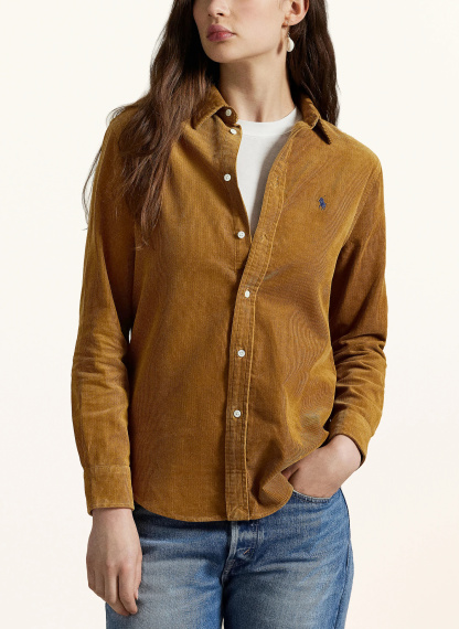 POLO RALPH LAUREN Hemdbluse aus Cord – COGNAC