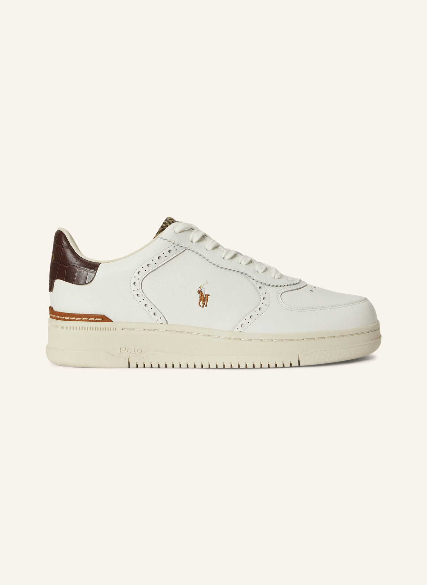 POLO RALPH LAUREN Sneaker – WEISS / DUNKELBRAUN / BRAUN