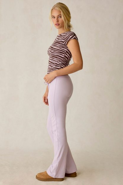 Out From Under Bec Low-Rise Slim Flare Pants - Lavender