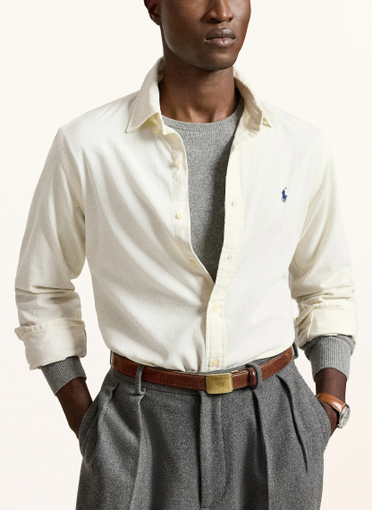 POLO RALPH LAUREN Cordhemd Custom Fit – CREME