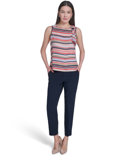 Tommy Hilfiger Women's Boat Neck Side-Tie Top - Grenadine Multi