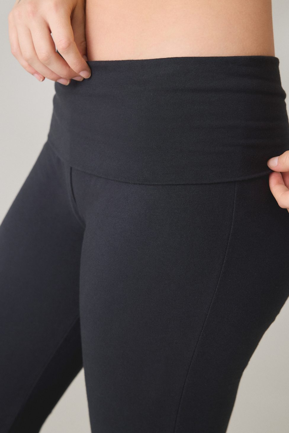 Out From Under Bec Foldover Slim Flare Pants - Black
