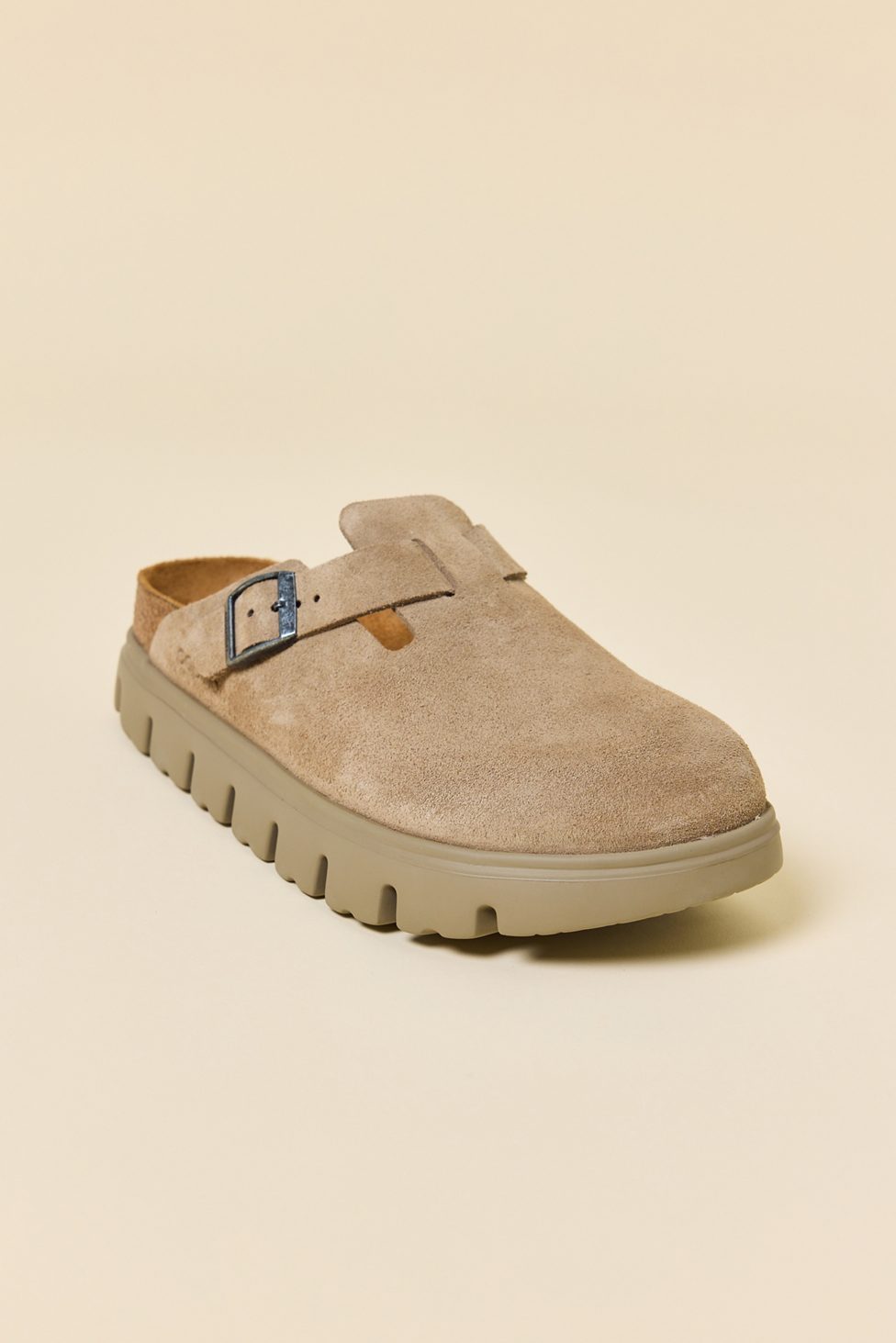 Birkenstock Women's Boston Chunky Suede Clogs - Taupe
